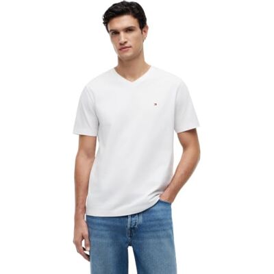 Tommy Hilfiger Herren T-Shirt Kurzarm Essential Tee mit V-Ausschnitt Tommy Hilfiger Herren T-Shirt Kurzarm Essential Tee mit V-Ausschnitt