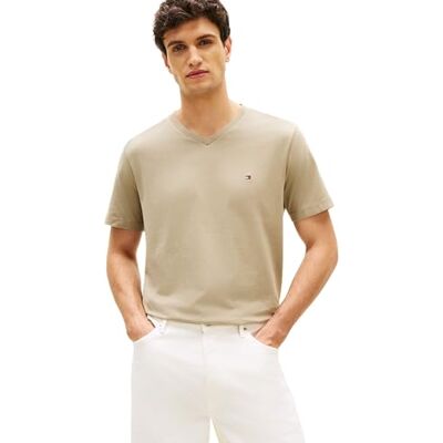 Tommy Hilfiger Herren T-Shirt Kurzarm Essential Tee mit V-Ausschnitt Tommy Hilfiger Herren T-Shirt Kurzarm Essential Tee mit V-Ausschnitt