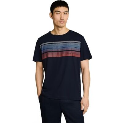 TOM TAILOR Herren 1052133 T-Shirt mit Print auf der Brust TOM TAILOR Herren 1052133 T-Shirt mit Print auf der Brust