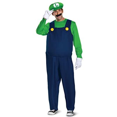 Super Mario Bros Unisex Deluxe Costumes, Luigi, XL EU Super Mario Bros Unisex Deluxe Costumes, Luigi, XL EU