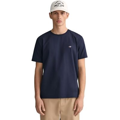 GANT Herren Normales Schild-T-Shirt, Dusty Navy GANT Herren Normales Schild-T-Shirt, Dusty Navy