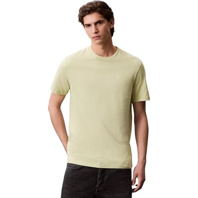 Calvin Herren T-Shirt Kurzarm Smooth Solid Tee mit Rundhalsausschnitt Calvin Herren T-Shirt Kurzarm Smooth Solid Tee mit Rundhalsausschnitt