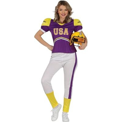 FIESTAS GUIRCA Football Spielerin Lila Kostüm für Damen FIESTAS GUIRCA Football Spielerin Lila Kostüm für Damen