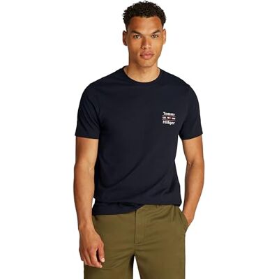 Tommy Hilfiger Herren T-Shirt Kurzarm Stack Tee mit Rundhalsausschnitt Tommy Hilfiger Herren T-Shirt Kurzarm Stack Tee mit Rundhalsausschnitt
