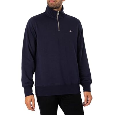 GANT Herren Sweatshirt Mit 1/4-Reißverschluss Und Regulärem Schild, Fresh Blue GANT Herren Sweatshirt Mit 1/4-Reißverschluss Und Regulärem Schild, Fresh Blue