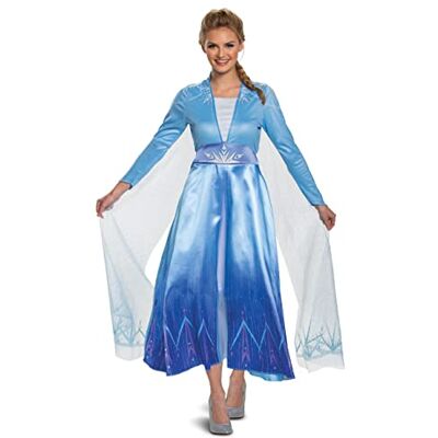 Disguise Damenkostüm – Disney Elsa aus Frozen 2, Deluxe-Version für Erwachsene, Blau, XL Disguise Damenkostüm – Disney Elsa aus Frozen 2, Deluxe-Version für Erwachsene, Blau, XL
