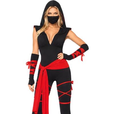 LEG AVENUE Damen Deadly Ninja Kost me, Black & Red, Größe XL (EUR 44-46) LEG AVENUE Damen Deadly Ninja Kost me, Black & Red, Größe XL (EUR 44-46)