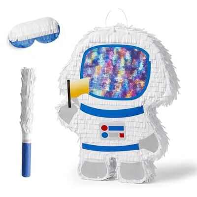 Relaxdays Pinata Astronaut, mit Stab & Maske, Partypinata für Kinder, Geburtstag, zum Befüllen, HxBxT: 40x30x9 cm, bunt Relaxdays Pinata Astronaut, mit Stab & Maske, Partypinata für Kinder, Geburtstag, zum Befüllen, HxBxT: 40x30x9 cm, bunt