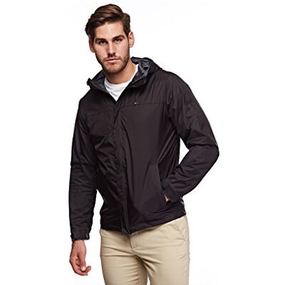Tommy Hilfiger Herren wasserdichte atmungsaktive Kapuzenjacke Regenmantel Tommy Hilfiger Herren wasserdichte atmungsaktive Kapuzenjacke Regenmantel