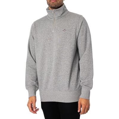 GANT Herren Sweatshirt Mit 1/4-Reißverschluss Und Regulärem Schild, Fresh Blue GANT Herren Sweatshirt Mit 1/4-Reißverschluss Und Regulärem Schild, Fresh Blue