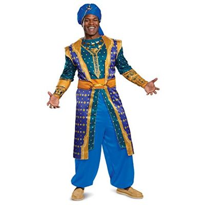 Disguise Genie Deluxe Erwachsenenkostüm für Herren, Blau, XXL (50-52) Disguise Genie Deluxe Erwachsenenkostüm für Herren, Blau, XXL (50-52)