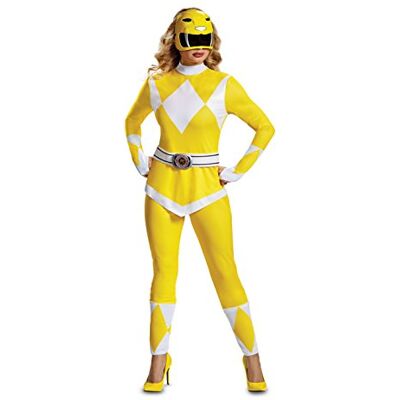 Disguise Yellow Ranger Erwachsenenkostüm für Damen in Gelb, gelb, L (12-14) Disguise Yellow Ranger Erwachsenenkostüm für Damen in Gelb, gelb, L (12-14)