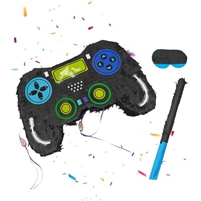Relaxdays Pinata Gamer, mit Stab & Maske, Partypinata Kinder, Geburtstag, zum Befüllen, Controller, HBT 30x46x9 cm, bunt Relaxdays Pinata Gamer, mit Stab & Maske, Partypinata Kinder, Geburtstag, zum Befüllen, Controller, HBT 30x46x9 cm, bunt