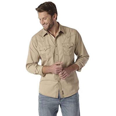 Wrangler Herren Retro Zwei-taschen-langarm-shirt mit Druckknopfverschluss Hemd Wrangler Herren Retro Zwei-taschen-langarm-shirt mit Druckknopfverschluss Hemd