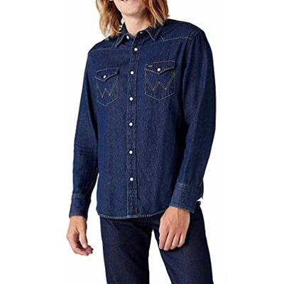 Wrangler Iconic Jeanshemd mit Druckknöpfen für Herren, reguläre Passform Wrangler Iconic Jeanshemd mit Druckknöpfen für Herren, reguläre Passform