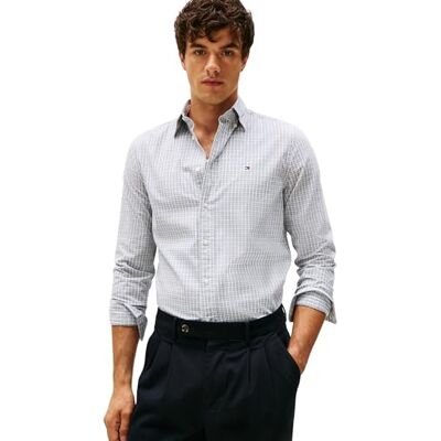Tommy Hilfiger Herren Hemd Flex Poplin Mini Tartan Shirt mit Spitzkragen Tommy Hilfiger Herren Hemd Flex Poplin Mini Tartan Shirt mit Spitzkragen