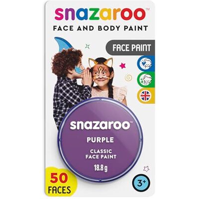 Snazaroo 1119888 Schminkfarbe Lila , 18ml Blister hautfreundliche Gesichtschminke auf Wasserbasis, wasservermalbar, parabenfrei, Face & Bodypaint Farbe für Kinder & Erwachsene Snazaroo 1119888 Schminkfarbe Lila , 18ml Blister hautfreundliche Gesichtschminke auf Wasserbasis, wasservermalbar, parabenfrei, Face & Bodypaint Farbe für Kinder & Erwachsene