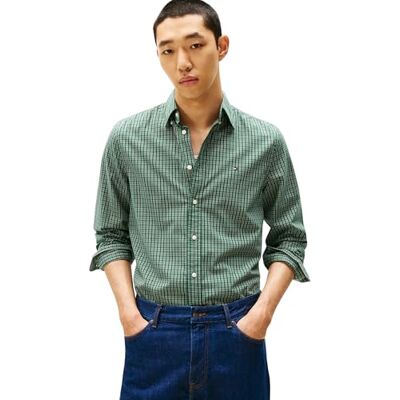 Tommy Hilfiger Herren Hemd Flex Poplin Mini Tartan Shirt mit Spitzkragen Tommy Hilfiger Herren Hemd Flex Poplin Mini Tartan Shirt mit Spitzkragen