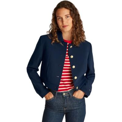 Tommy Hilfiger Damen Kurz-Blazer Gold Button mit Knopfleiste Tommy Hilfiger Damen Kurz-Blazer Gold Button mit Knopfleiste