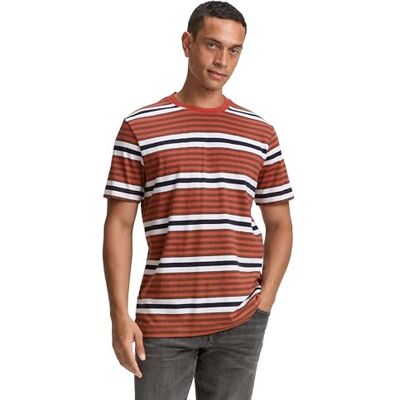 TOM TAILOR Herren 1047777 T-Shirt mit Streifenmuster TOM TAILOR Herren 1047777 T-Shirt mit Streifenmuster