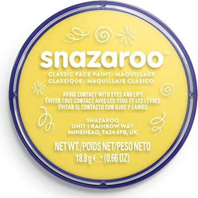 Snazaroo 1118222 Schminkfarbe Gelb leuchtend, 18ml Topf hautfreundliche Gesichtschminke auf Wasserbasis, wasservermalbar, parabenfrei, Face & Bodypaint Farbe für Kinder & Erwachsene Snazaroo 1118222 Schminkfarbe Gelb leuchtend, 18ml Topf hautfreundliche Gesichtschminke auf Wasserbasis, wasservermalbar, parabenfrei, Face & Bodypaint Farbe für Kinder & Erwachsene