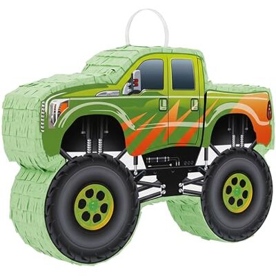 Relaxdays Pinata Set, 3tlg., Monstertruck, zum Aufhängen, Kinder, Mädchen & Jungs, mit Stab & Maske, unbefüllt, grün Relaxdays Pinata Set, 3tlg., Monstertruck, zum Aufhängen, Kinder, Mädchen & Jungs, mit Stab & Maske, unbefüllt, grün