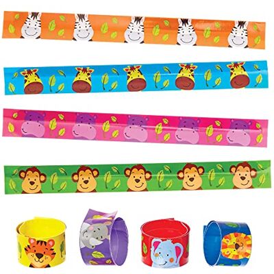 Baker Ross FX660 Dschungel-Kumpels Schnapp-Armbänder Packung mit 8 Armbändern, Partytütenfüller für Kinder Baker Ross FX660 Dschungel-Kumpels Schnapp-Armbänder Packung mit 8 Armbändern, Partytütenfüller für Kinder