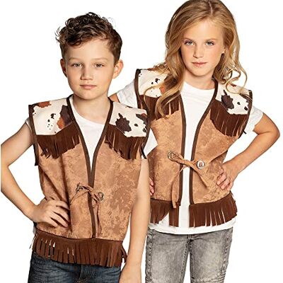 Boland Unisex Weste Wilder Westen Lederoptik mit Fransen und Kuhflecken, für Cowboy oder Rodeoreiter, Kostüm, Verkleidung, Karneval Boland Unisex Weste Wilder Westen Lederoptik mit Fransen und Kuhflecken, für Cowboy oder Rodeoreiter, Kostüm, Verkleidung, Karneval