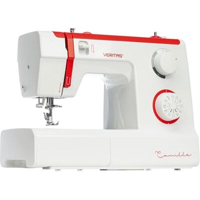 Veritas Nähmaschine Camille I 32 Stichprogramme I Einfädelhilfe I Einstellbare Stichlänge & Stichbreite I Auto-Fadenspannung & Fadenabschneider I LED-Nählicht I Mechanische Nähmaschine (weiß-rot) Veritas Nähmaschine Camille I 32 Stichprogramme I Einfädelhilfe I Einstellbare Stichlänge & Stichbreite I Auto-Fadenspannung & Fadenabschneider I LED-Nählicht I Mechanische Nähmaschine (weiß-rot)