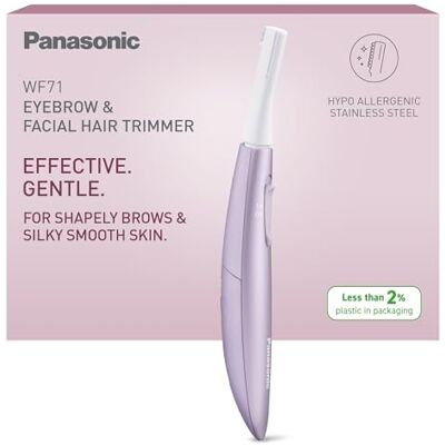 Panasonic ES-WF71-V503 Augenbrauen- und Gesichtshaartrimmer für Frauen, Augenbrauenformer, flexibler Kopf, hypoallergener Edelstahl, batteriebetrieben (AAA), Helllila Panasonic ES-WF71-V503 Augenbrauen- und Gesichtshaartrimmer für Frauen, Augenbrauenformer, flexibler Kopf, hypoallergener Edelstahl, batteriebetrieben (AAA), Helllila