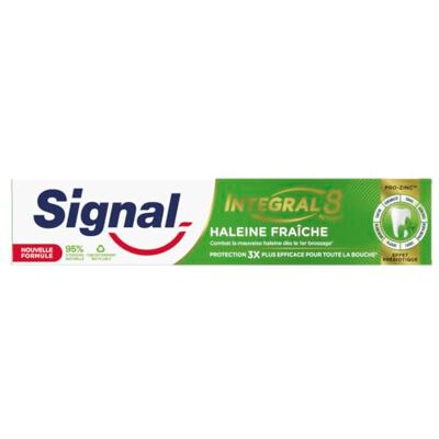 Signal Zahnpasta Integral 8 Natur, frischer Atem mit präbiotischer Wirkung – 3 x effektiver Rundumschutz – 95% Inhaltsstoffe natürlichen Ursprungs – 75 ml Signal Zahnpasta Integral 8 Natur, frischer Atem mit präbiotischer Wirkung – 3 x effektiver Rundumschutz – 95% Inhaltsstoffe natürlichen Ursprungs – 75 ml
