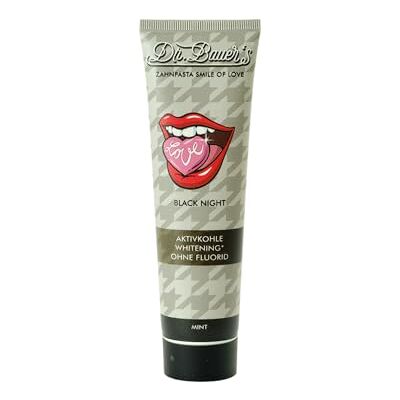 Dr. Bauer's Smile of Love Black Night Zahnpasta 90ml – Fluoridfrei mit Aktivkohle & Minze für sanfte Zahnaufhellung, frischen Atem & natürlich weiße Zähne Dr. Bauer's Smile of Love Black Night Zahnpasta 90ml – Fluoridfrei mit Aktivkohle & Minze für sanfte Zahnaufhellung, frischen Atem & natürlich weiße Zähne