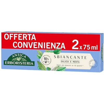 Antica Erboristeria Laboratorio Natura Antica Erboristeria Aufhellende Zahnpasta, weißere Zähne, 75 ml x 2 Antica Erboristeria Laboratorio Natura Antica Erboristeria Aufhellende Zahnpasta, weißere Zähne, 75 ml x 2