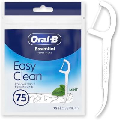 Oral-B Essential Floss Zahnseide Sticks 75 Stück Einfache Zahnreinigung für Enge Zwischenräume, Ergonomischer Griff, Praktisch für Unterwegs Oral-B Essential Floss Zahnseide Sticks 75 Stück Einfache Zahnreinigung für Enge Zwischenräume, Ergonomischer Griff, Praktisch für Unterwegs