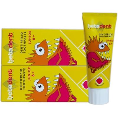 BETADENT Set mit 2 Zähnen Junior 6+ Erdbeere für Kinder ab 6 Jahren. Natürliche Formulierung, Anti-Plaque und gegen Zahnverfall. Ausgewogene Dosierung von Fluorsalzen bei einer Konzentration von 950 BETADENT Set mit 2 Zähnen Junior 6+ Erdbeere für Kinder ab 6 Jahren. Natürliche Formulierung, Anti-Plaque und gegen Zahnverfall. Ausgewogene Dosierung von Fluorsalzen bei einer Konzentration von 950
