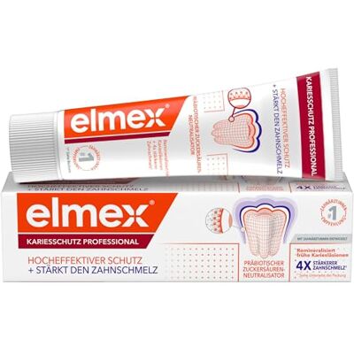 ELMEX Zahnpasta Kariesschutz Professional 75 ml – medizinische Zahnreinigung für hochwirksamen Kariesschutz – mit patentiertem Zuckersäuren-Neutralisator ELMEX Zahnpasta Kariesschutz Professional 75 ml – medizinische Zahnreinigung für hochwirksamen Kariesschutz – mit patentiertem Zuckersäuren-Neutralisator