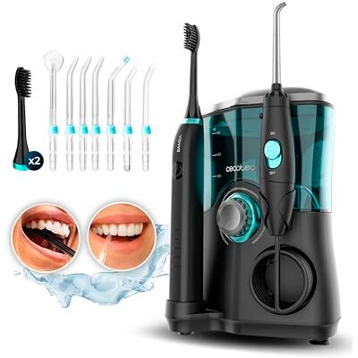 Cecotec Mundpflegecenter Bamba ToothCare Jet Clean. 18 W, Munddusche 600 ml Kapazität, 10 Druckstufen, 7 Aufsätze und Elektrische Zahnbürste mit 5 Modi Cecotec Mundpflegecenter Bamba ToothCare Jet Clean. 18 W, Munddusche 600 ml Kapazität, 10 Druckstufen, 7 Aufsätze und Elektrische Zahnbürste mit 5 Modi