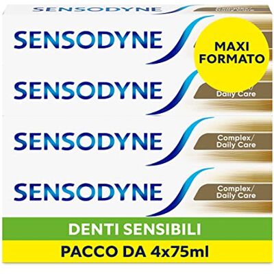 Sensodyne Complex Zahnpasta, empfindliche Zähne, hilft bei der Kontrolle der Bildung von Plaque für starke Zähne & gesundes Zahnfleisch, täglicher Gebrauch, Packung mit 4 x 75 ml Sensodyne Complex Zahnpasta, empfindliche Zähne, hilft bei der Kontrolle der Bildung von Plaque für starke Zähne & gesundes Zahnfleisch, täglicher Gebrauch, Packung mit 4 x 75 ml