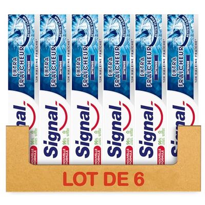 Signal Extra frische und intensive Zahnpasta – 12 Stunden frischer Atem – extra lang anhaltend – 96% Inhaltsstoffe natürlichen Ursprungs (6 x 75 ml) Signal Extra frische und intensive Zahnpasta – 12 Stunden frischer Atem – extra lang anhaltend – 96% Inhaltsstoffe natürlichen Ursprungs (6 x 75 ml)