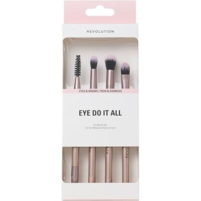 Revolution Beauty London Revolution Eye Do It All Brush Set, 4-teiliges Augenpinsel-Set, synthetische Borsten für Lidschatten, Eyeliner & Verblendung, vegan Revolution Beauty London Revolution Eye Do It All Brush Set, 4-teiliges Augenpinsel-Set, synthetische Borsten für Lidschatten, Eyeliner & Verblendung, vegan