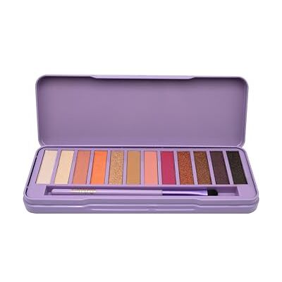 bonvoyage Essentials Hollywood Dreams, Lidschattenpalette mit Pinsel, mit 12 Glitzernden und Matten Lidschattentönen, Inspiriert von Hollywood-Diven, Cremige und Verblendbare Farben für Perfekte Looks bonvoyage Essentials Hollywood Dreams, Lidschattenpalette mit Pinsel, mit 12 Glitzernden und Matten Lidschattentönen, Inspiriert von Hollywood-Diven, Cremige und Verblendbare Farben für Perfekte Looks