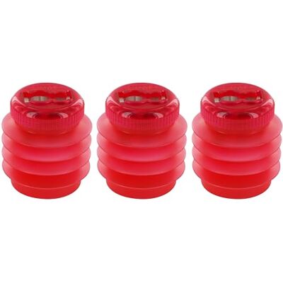 KUM Anspitzer mit Behälter Mini Softie M2, rot, 3er Pack Flexibler und bruchsicherer Doppel-Behälterspitzer für Blei- und Buntstifte KUM Anspitzer mit Behälter Mini Softie M2, rot, 3er Pack Flexibler und bruchsicherer Doppel-Behälterspitzer für Blei- und Buntstifte