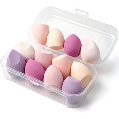 Elalove 12-teiliges Make-up Schwamm Set, Schminkschwamm für Foundation, Concealer und Puder, Makeup Schwamm mit Aufbewahrungsbox Elalove 12-teiliges Make-up Schwamm Set, Schminkschwamm für Foundation, Concealer und Puder, Makeup Schwamm mit Aufbewahrungsbox