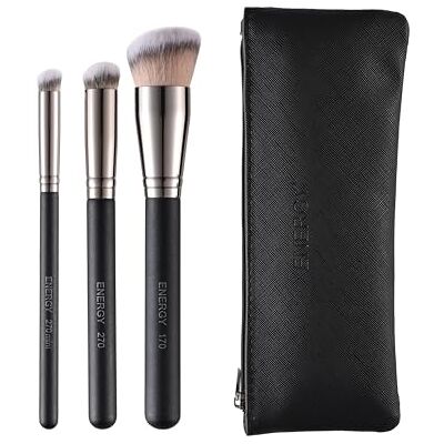 ENERGY 3-in-1 Abgewinkelter Foundation Pinsel mit flacher Oberseite, Concealer Pinsel, Pinselset Makeup für Flüssig, Creme und Puder Makeup ENERGY 3-in-1 Abgewinkelter Foundation Pinsel mit flacher Oberseite, Concealer Pinsel, Pinselset Makeup für Flüssig, Creme und Puder Makeup