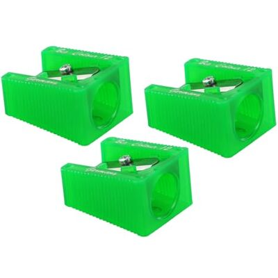 KUM Spitzer Big für Stifte bis 12 mm, grün, 3er Pack Anspitzer für dicke Stifte, ideal für Schule und Kreativbedarf KUM Spitzer Big für Stifte bis 12 mm, grün, 3er Pack Anspitzer für dicke Stifte, ideal für Schule und Kreativbedarf