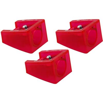 KUM Spitzer Big für Stifte bis 16 mm, rot, 3er Pack Anspitzer für dicke Stifte, ideal für Schule und Kreativbedarf KUM Spitzer Big für Stifte bis 16 mm, rot, 3er Pack Anspitzer für dicke Stifte, ideal für Schule und Kreativbedarf