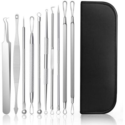 AiQInu AiQlnu 10 Stücke Mitesserentferner Komedonenquetscher Set AiQInu AiQlnu 10 Stücke Mitesserentferner Komedonenquetscher Set