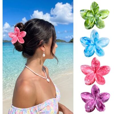SHINLEA Haarklammer Blume,4 Stück Haarspange Blume, Haarklammer Hawaiianische Für Dünnes Dickes Haar, Haarstyling-Zubehör für Frauen Mädchen (P) SHINLEA Haarklammer Blume,4 Stück Haarspange Blume, Haarklammer Hawaiianische Für Dünnes Dickes Haar, Haarstyling-Zubehör für Frauen Mädchen (P)