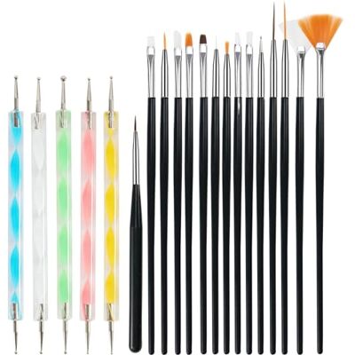 Cheerhom 20 Stück Nagel Pinsel Set mit Dotting Tool,Pinsel für Gelnägel,Nail Art Pinsel Set,Pinsel Nageldesign Cheerhom 20 Stück Nagel Pinsel Set mit Dotting Tool,Pinsel für Gelnägel,Nail Art Pinsel Set,Pinsel Nageldesign