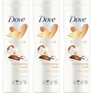 Dove Body Love Feuchtigkeitsspendende Körperlotion, Verwöhnende Pflege, Für Trockene Haut, 48H Feuchtigkeit, Weiche und Genährte Haut, Mit Sheabutter und Vanille, 3x 400 ml Dove Body Love Feuchtigkeitsspendende Körperlotion, Verwöhnende Pflege, Für Trockene Haut, 48H Feuchtigkeit, Weiche und Genährte Haut, Mit Sheabutter und Vanille, 3x 400 ml